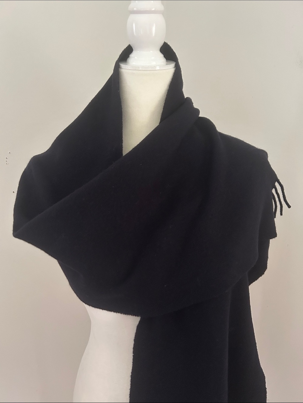 Black Fringe  Italian Luxury Wool/Cashmere Blend